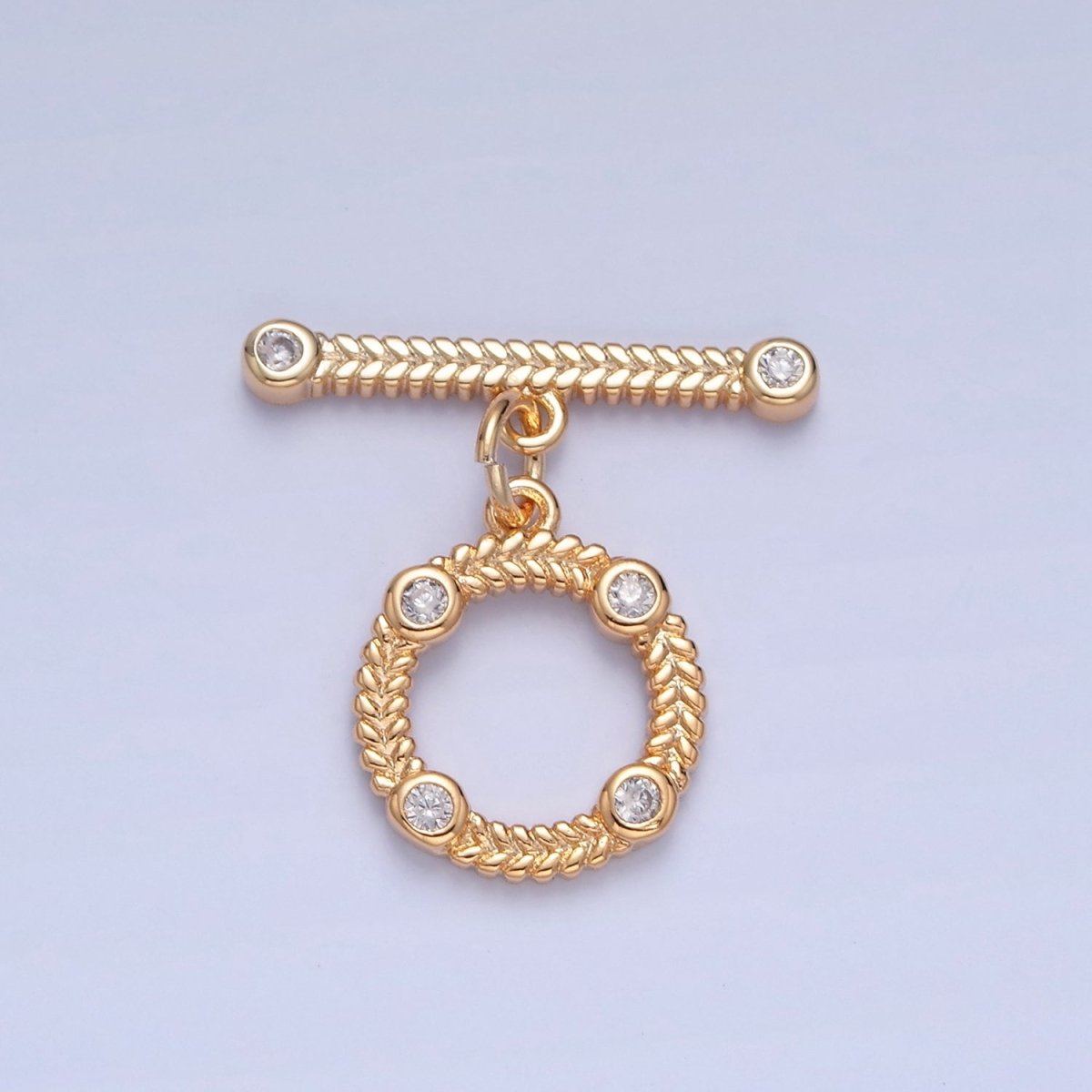 Gold OT Toggle Clasps Chevron CZ Clasps Connectors for Jewelry Handmade Making Bracelet Necklace L-762