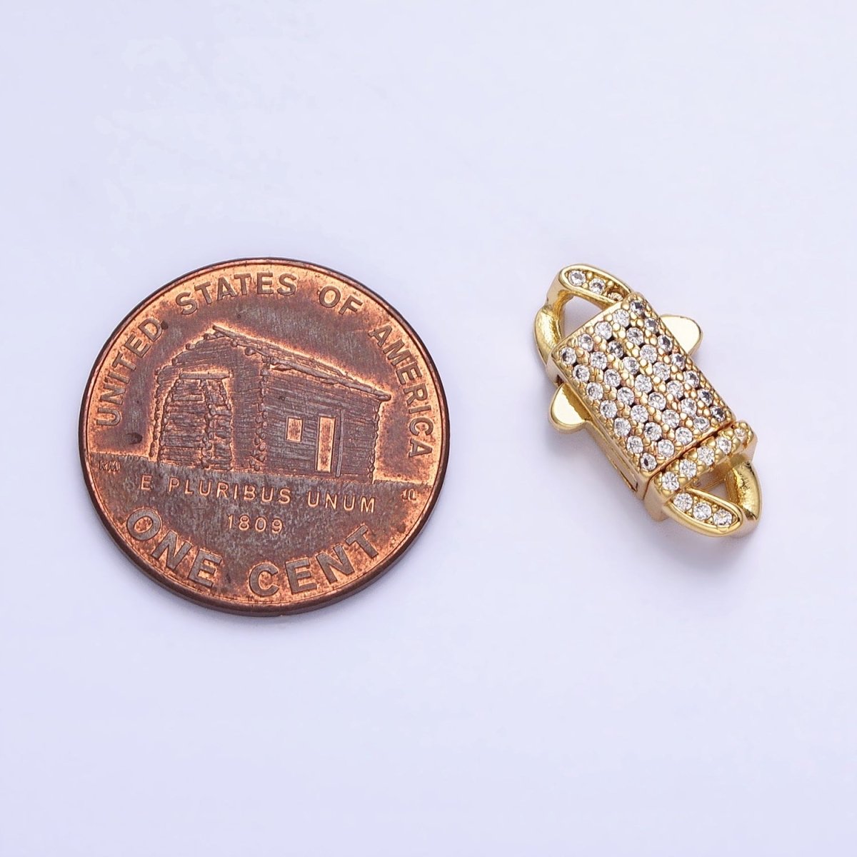 Gold Plated 16.7mm Long Cubic Zirconia Trigger Clasps for Bracelet Necklace End Clasp Jewelry Making Supply Z-175
