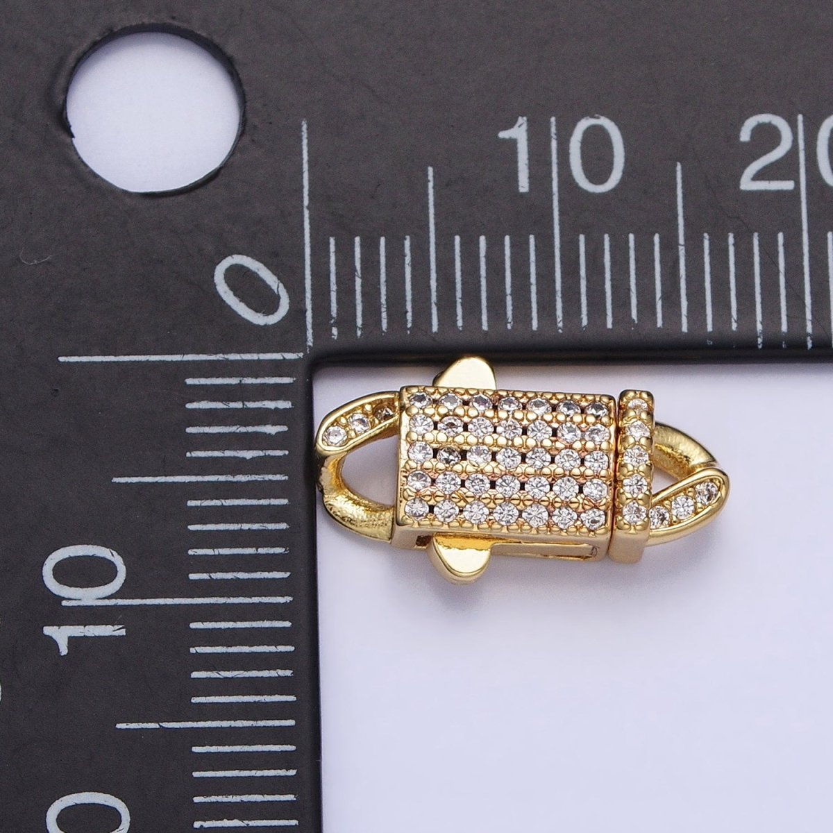 Gold Plated 16.7mm Long Cubic Zirconia Trigger Clasps for Bracelet Necklace End Clasp Jewelry Making Supply Z-175