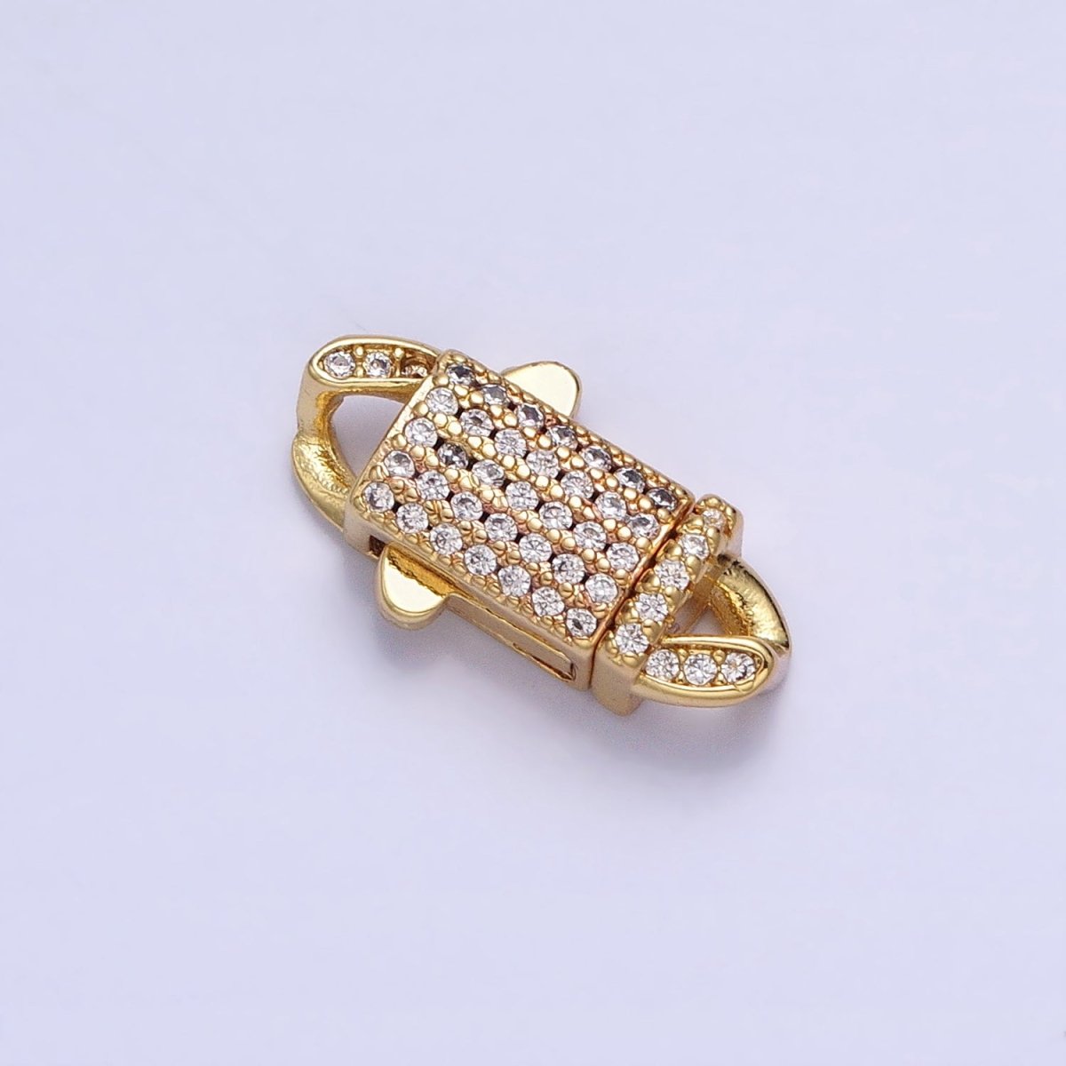 Gold Plated 16.7mm Long Cubic Zirconia Trigger Clasps for Bracelet Necklace End Clasp Jewelry Making Supply Z-175