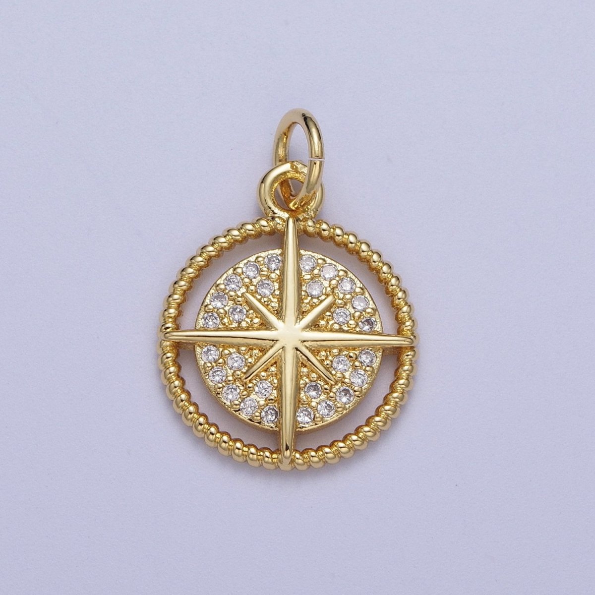 Gold Plated Northstar Charm North Star Charm with CZ in Gold  Micro Pave Celestial Jewelry | X-730