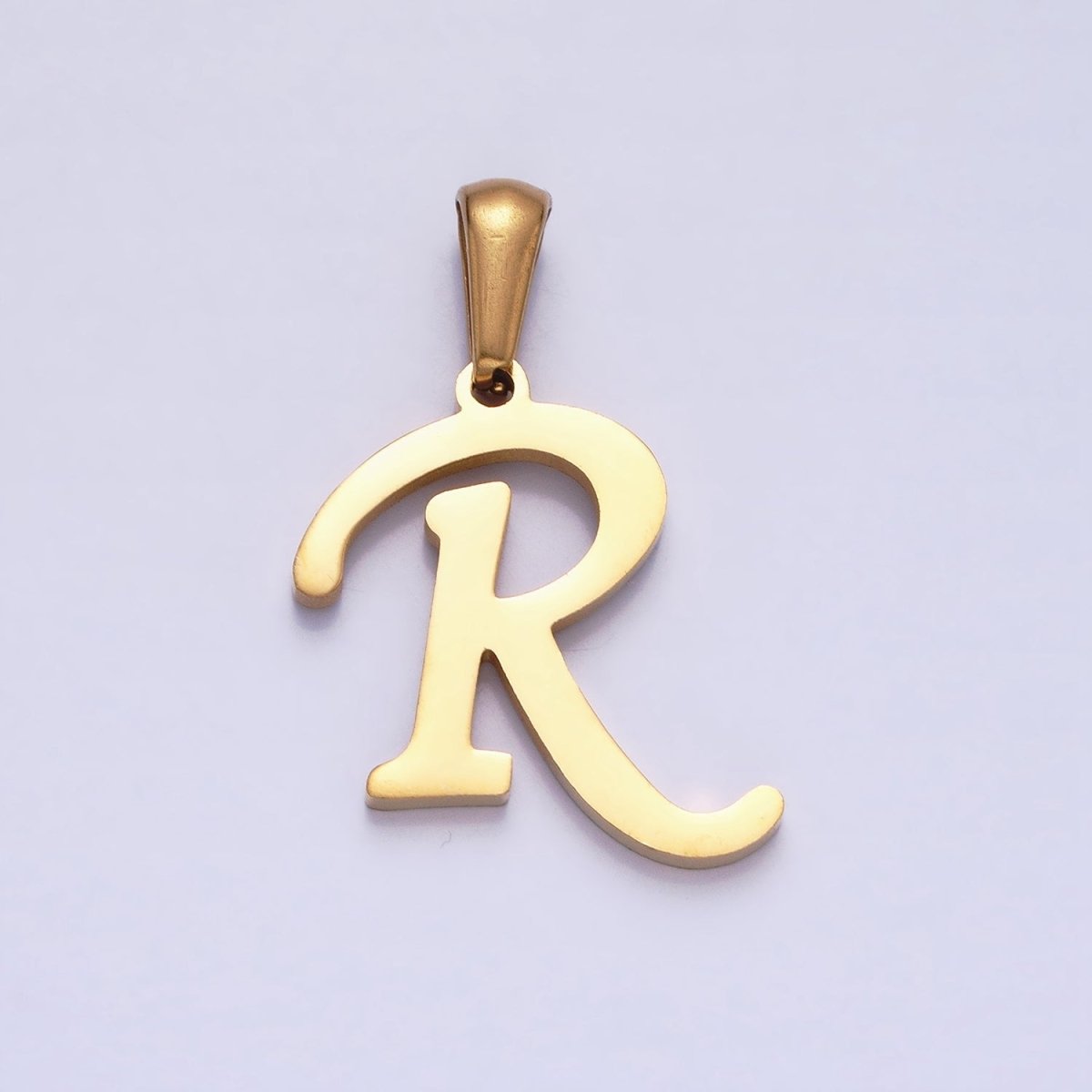 Gold Plated Stainless Steel Letter Charms, initial alphabet pendant DIY jewelry letter charms for personalized jewelry making A-A1900-A-A1912