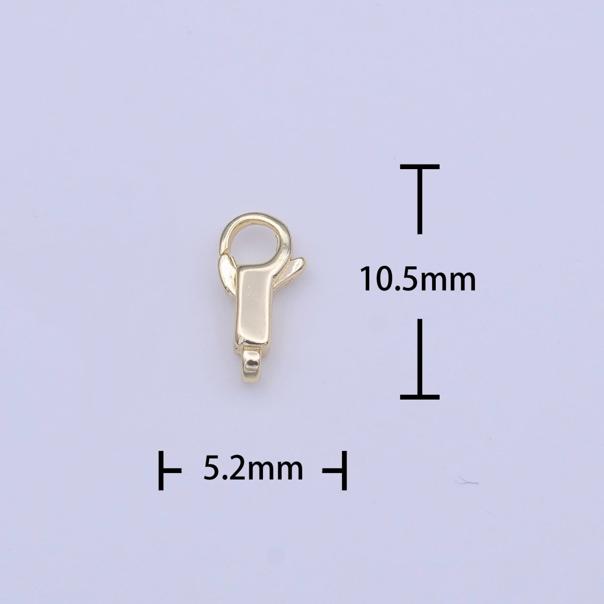 Gold Rectangular Long Body 10.5mm Lobster Claw Closure Jewelry Making Supply | K-270