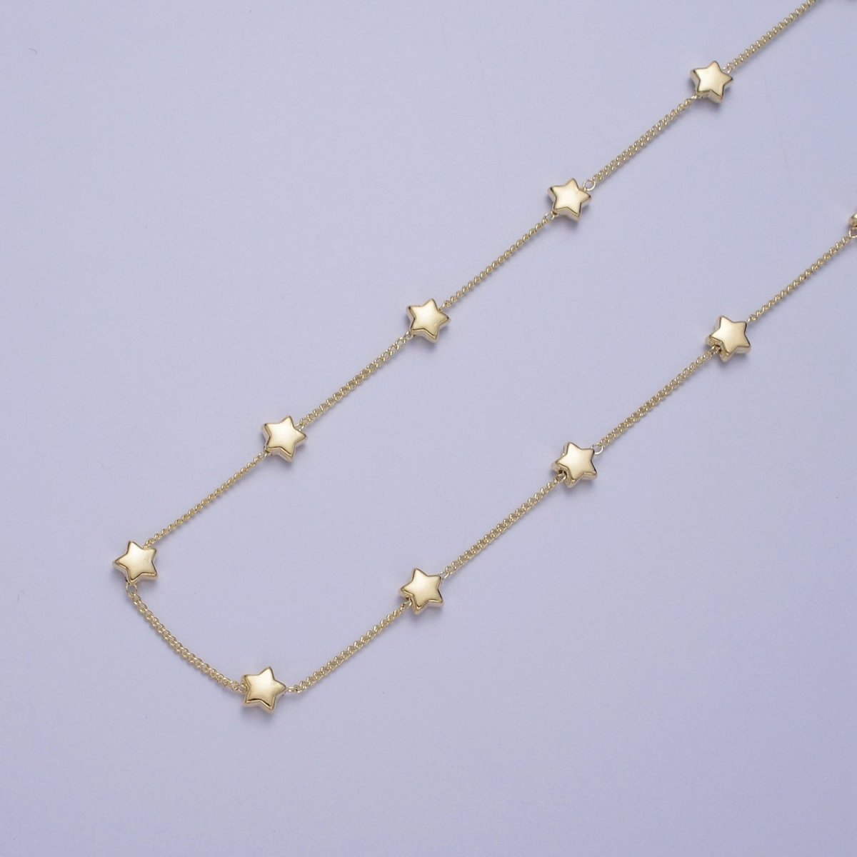 Gold Satellite Star Bead Chain Wholesale by Yard For Celestial Jewelry Component | ROLL-837 Clearance Pricing