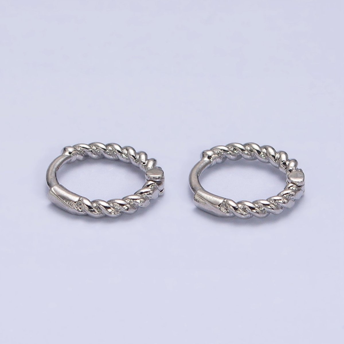 Gold, Silver Twisted Croissant Thin 11mm Cartilage Huggie Earrings | AB944 AB945