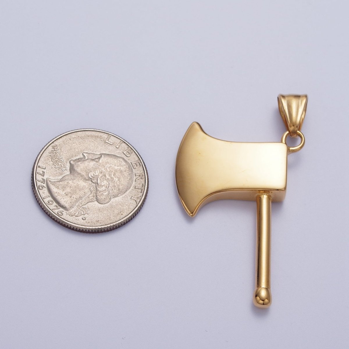 Gold Stainless Steel Axe Weapon Pendant For Jewelry Making Component | X-658