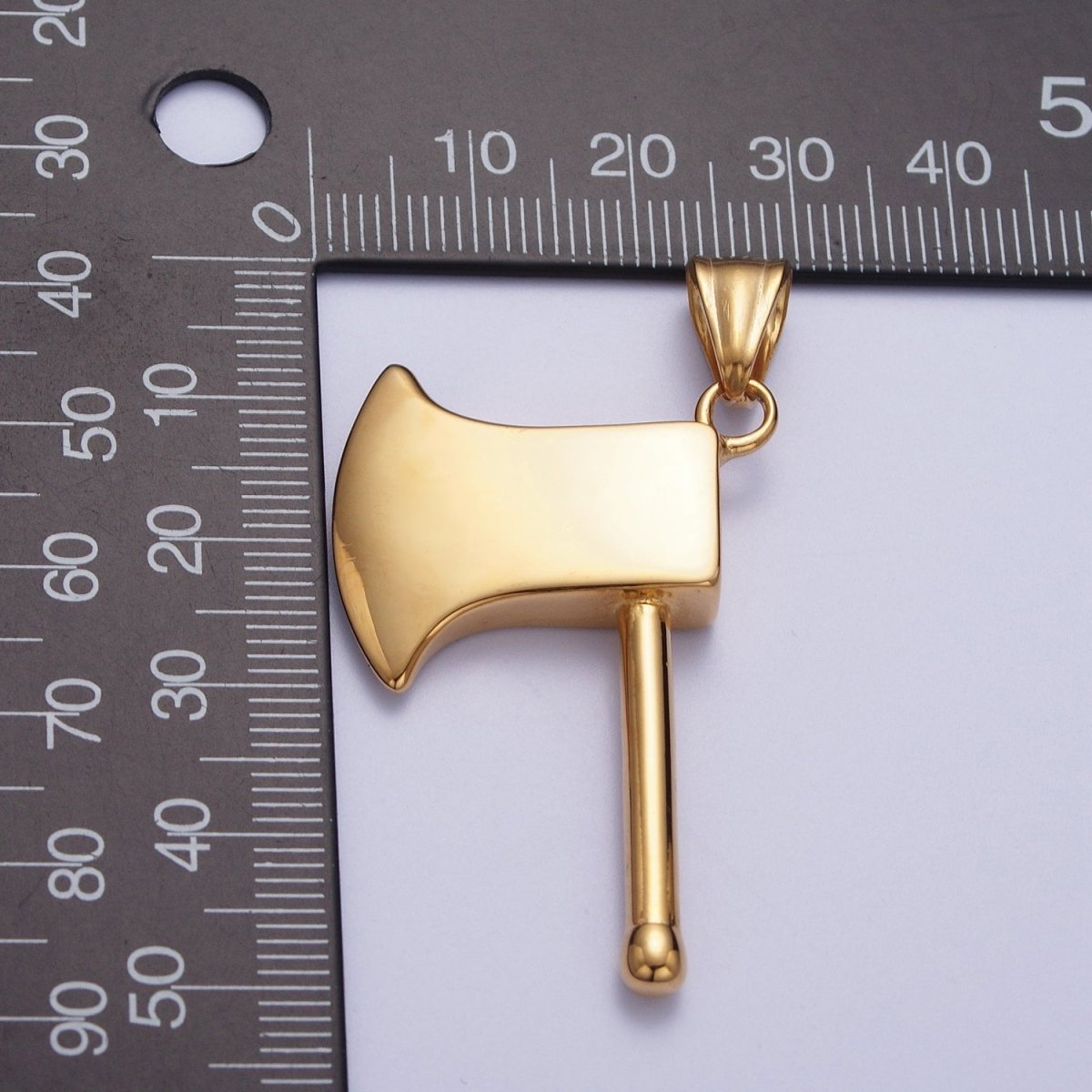 Gold Stainless Steel Axe Weapon Pendant For Jewelry Making Component | X-658
