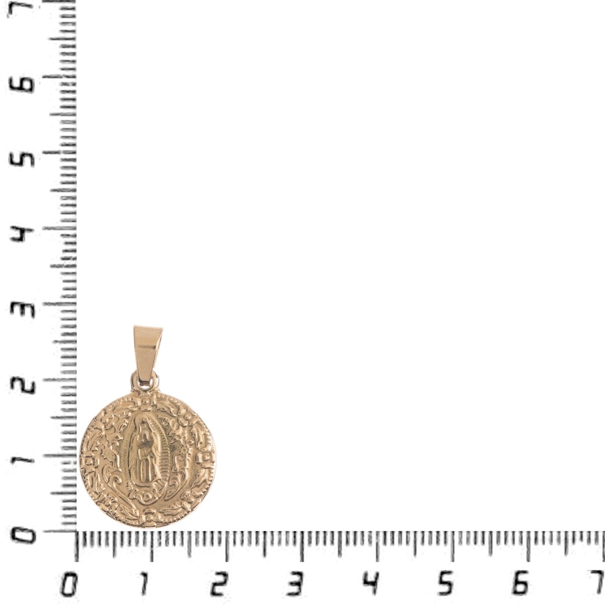 Gold Stainless Steel Dainty Holy Virgin Mother Mary, Intricate Flower Lady Guadalupe Medallion Pendant Catholic Religious Jewelry J-471