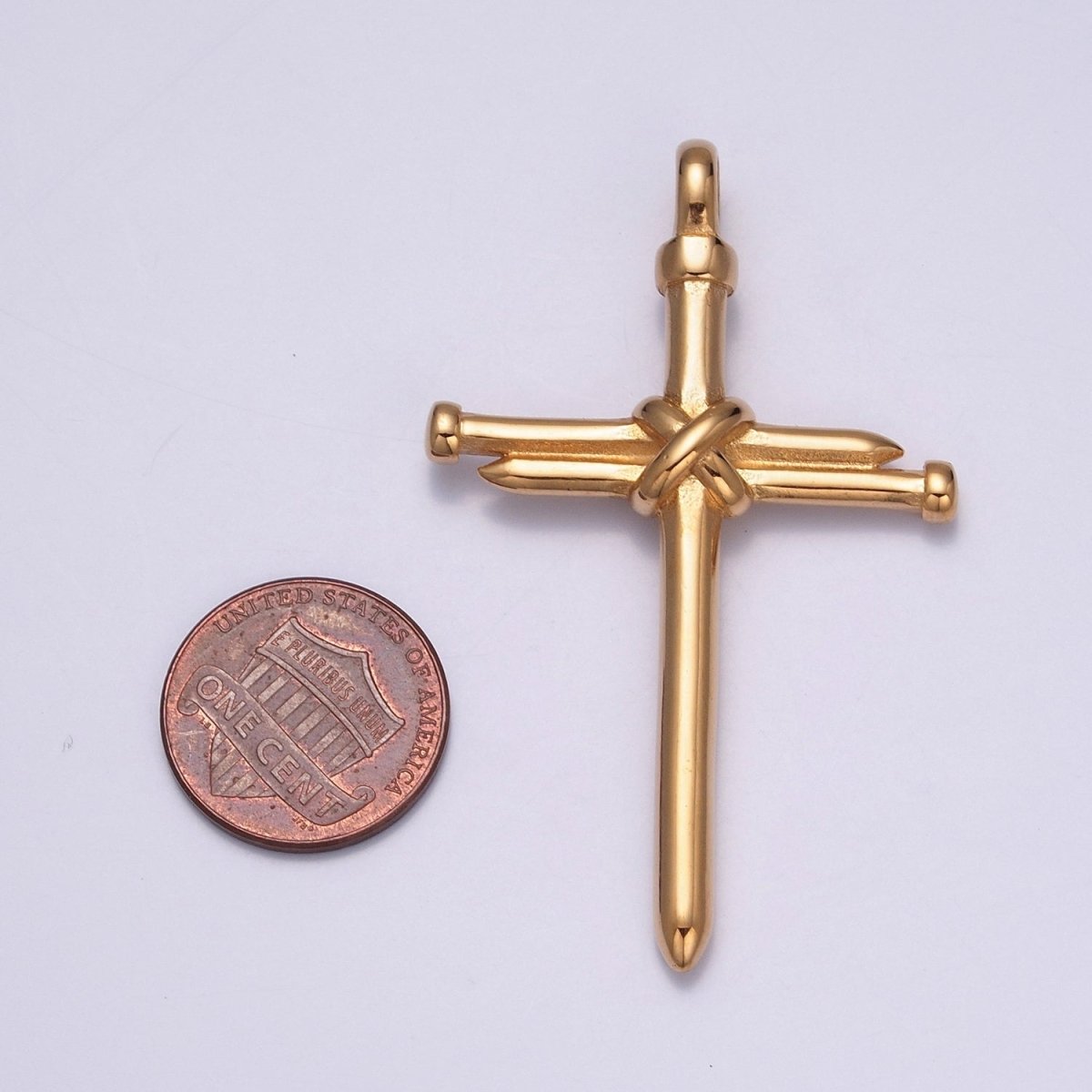 Gold Stainless Steel Nail Cross Necklace Pendant for Men Jewelry X-641 X-642