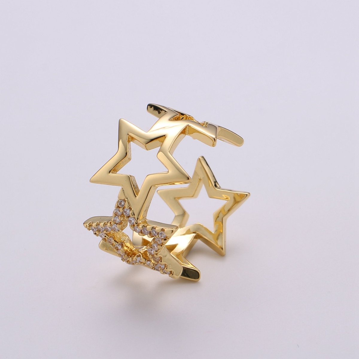Gold Star Ring, Dainty Star Ring, Adjustable Ring, Minimalist Star Ring, Minimalist Ring, Gold Open Ring, Celestial Jewelry R-090