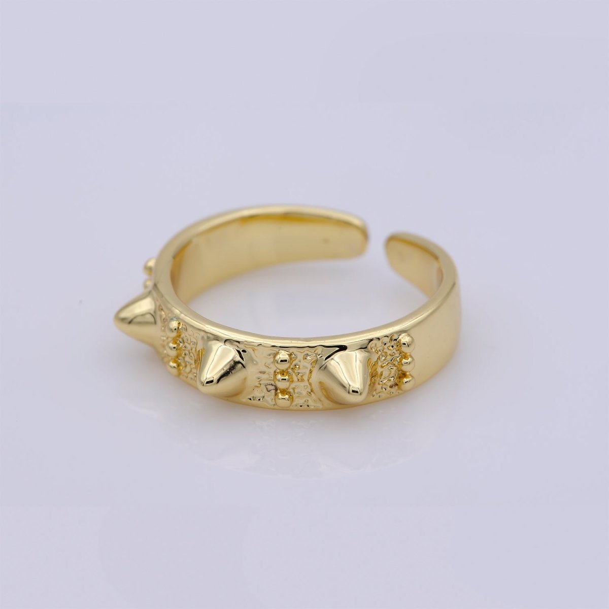 Gold Studed Ring, Minimalist Ring, Gold Ring, Dainty Ring, Ring, Stackable Ring, Midi Ring, Gold Stacking Ring, Gold Spike Adustable Ring R-027