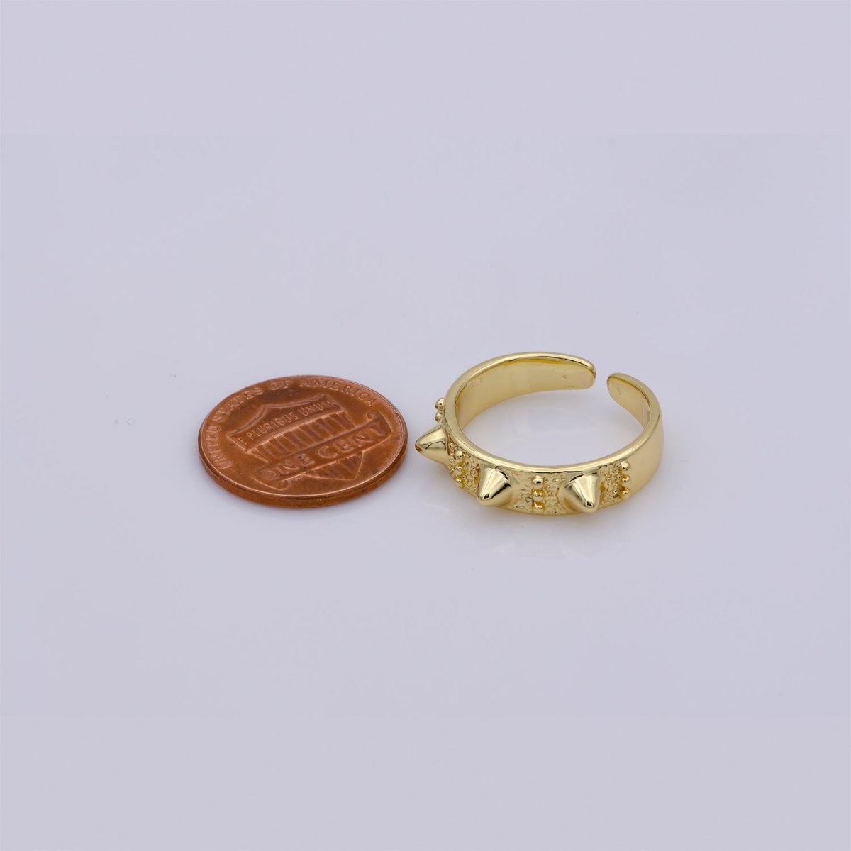 Gold Studed Ring, Minimalist Ring, Gold Ring, Dainty Ring, Ring, Stackable Ring, Midi Ring, Gold Stacking Ring, Gold Spike Adustable Ring R-027