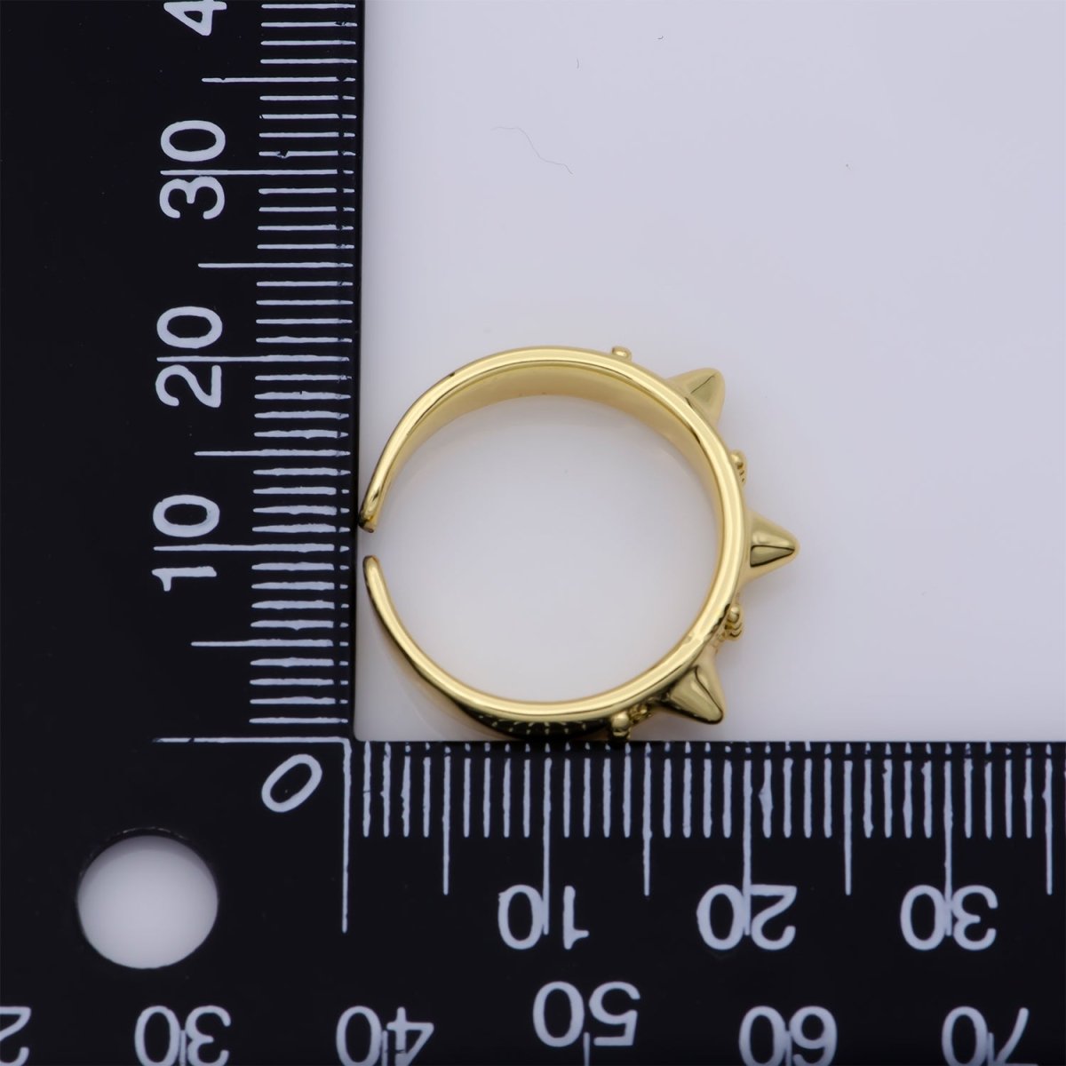 Gold Studed Ring, Minimalist Ring, Gold Ring, Dainty Ring, Ring, Stackable Ring, Midi Ring, Gold Stacking Ring, Gold Spike Adustable Ring R-027