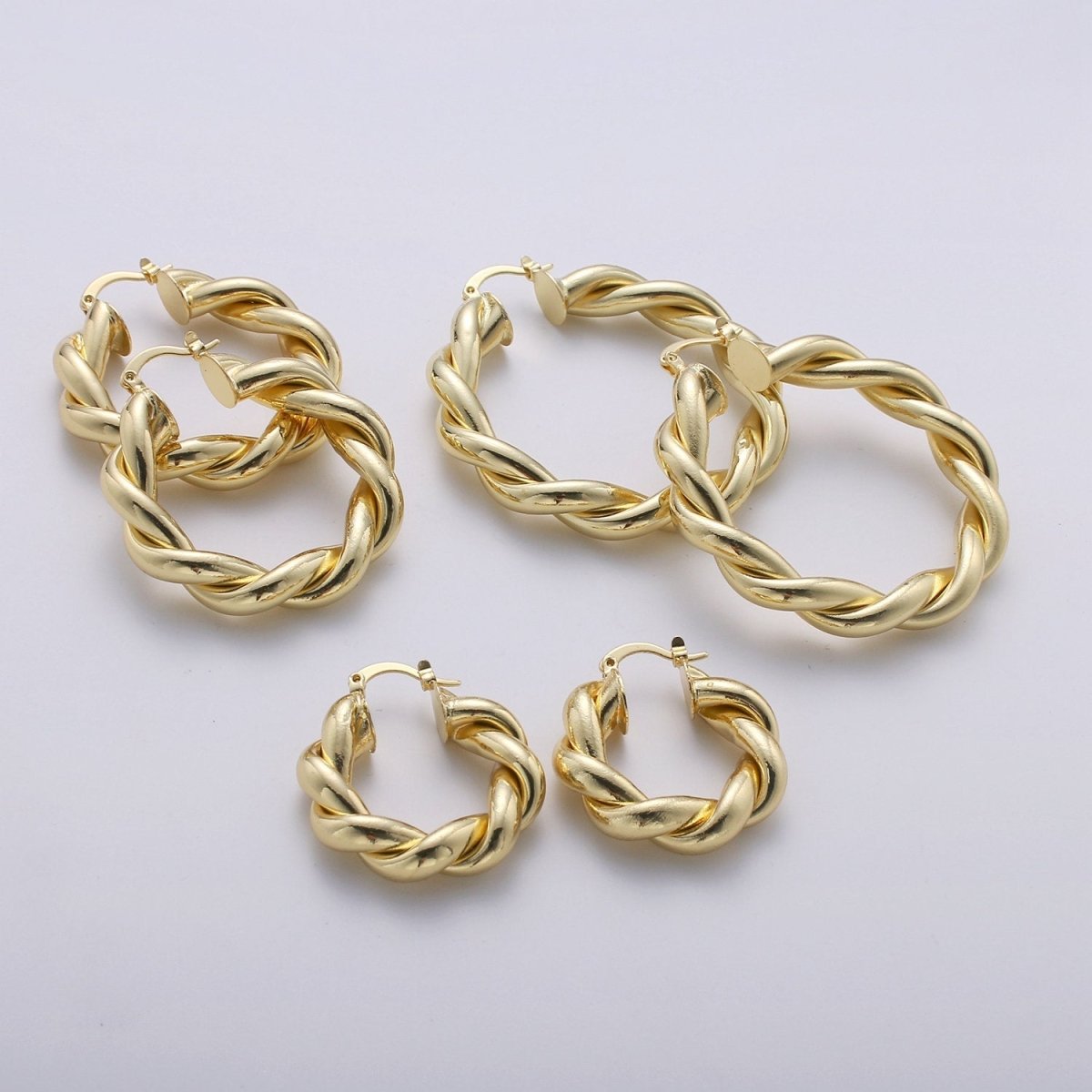 Gold Twisted Hoop Earrings, Bold Gold Hoop Earrings, Chunky Earrings, Statement Hoops, 14k Gold Filled Hoops Earring gift for her Q-518 to Q-520