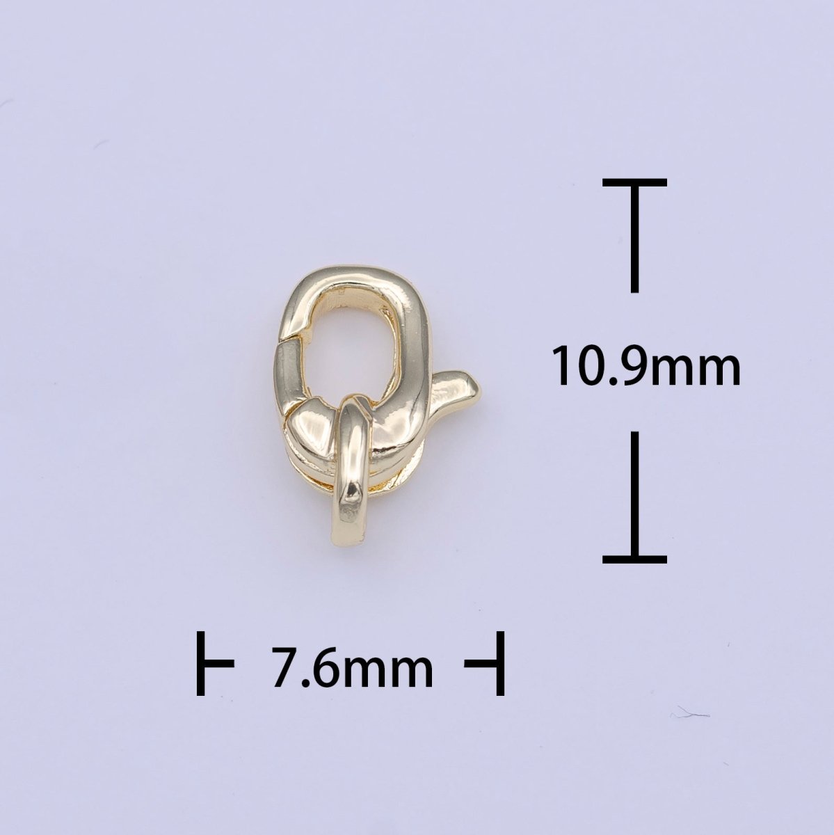 Gold Unique 11mm x 7.5mm Lobster Claw Clasps Jewelry Making Closure Supply | K-272