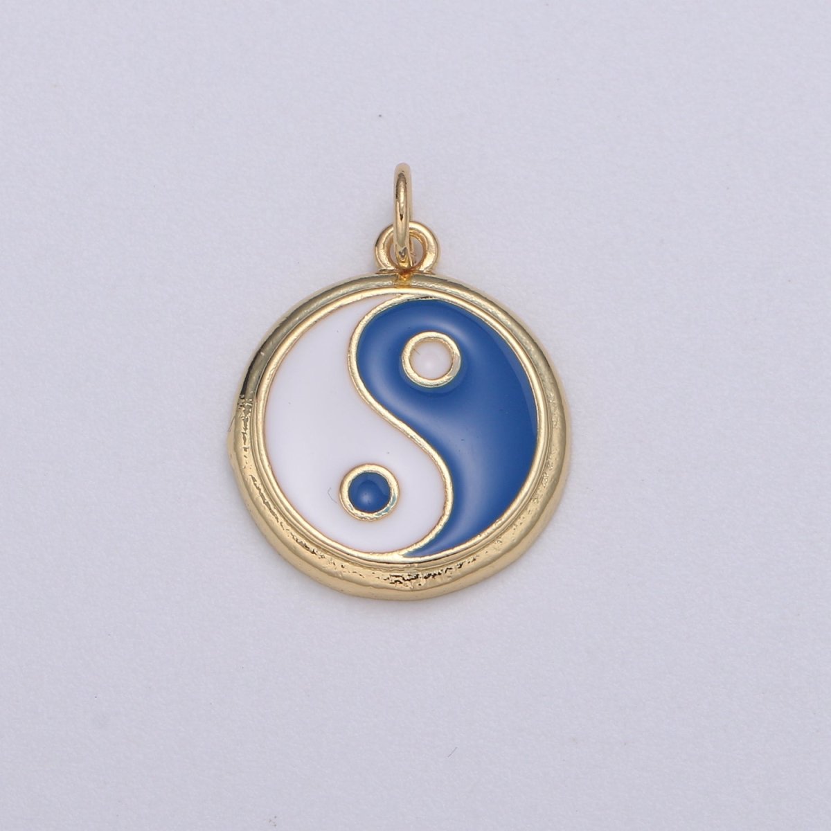 Gold yin yang charm, 14K Gold Filled Coin Charm Dainty Yin & Yang Charms for Bracelet Necklace Earring Component Colorful Enamel Pendant E-238 - E-246