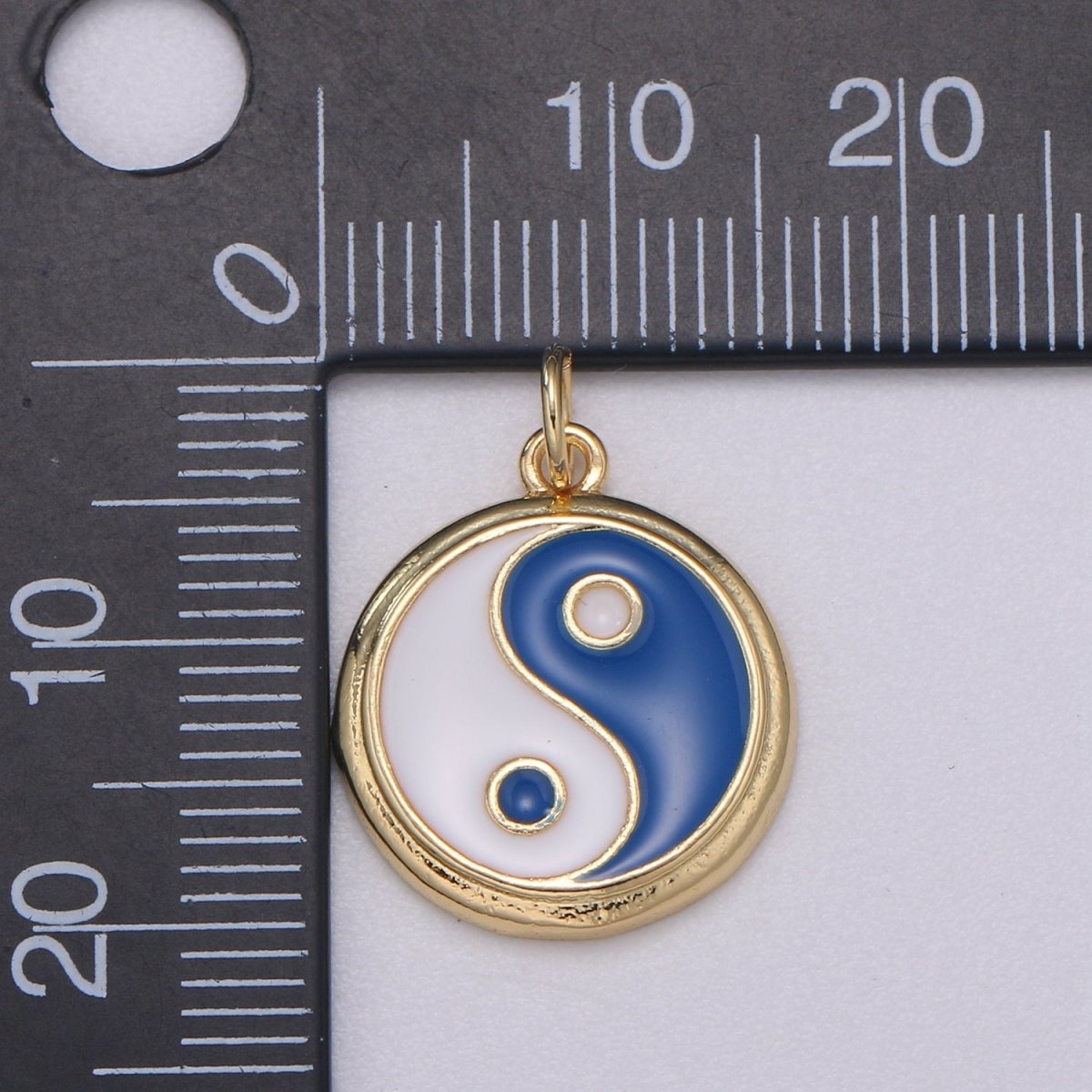Gold yin yang charm, 14K Gold Filled Coin Charm Dainty Yin & Yang Charms for Bracelet Necklace Earring Component Colorful Enamel Pendant E-238 - E-246