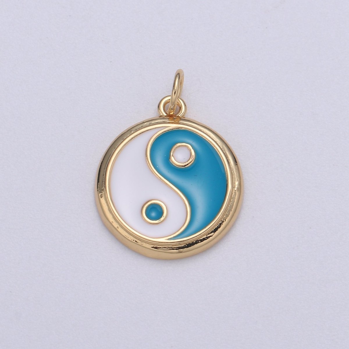 Gold yin yang charm, 14K Gold Filled Coin Charm Dainty Yin & Yang Charms for Bracelet Necklace Earring Component Colorful Enamel Pendant E-238 - E-246