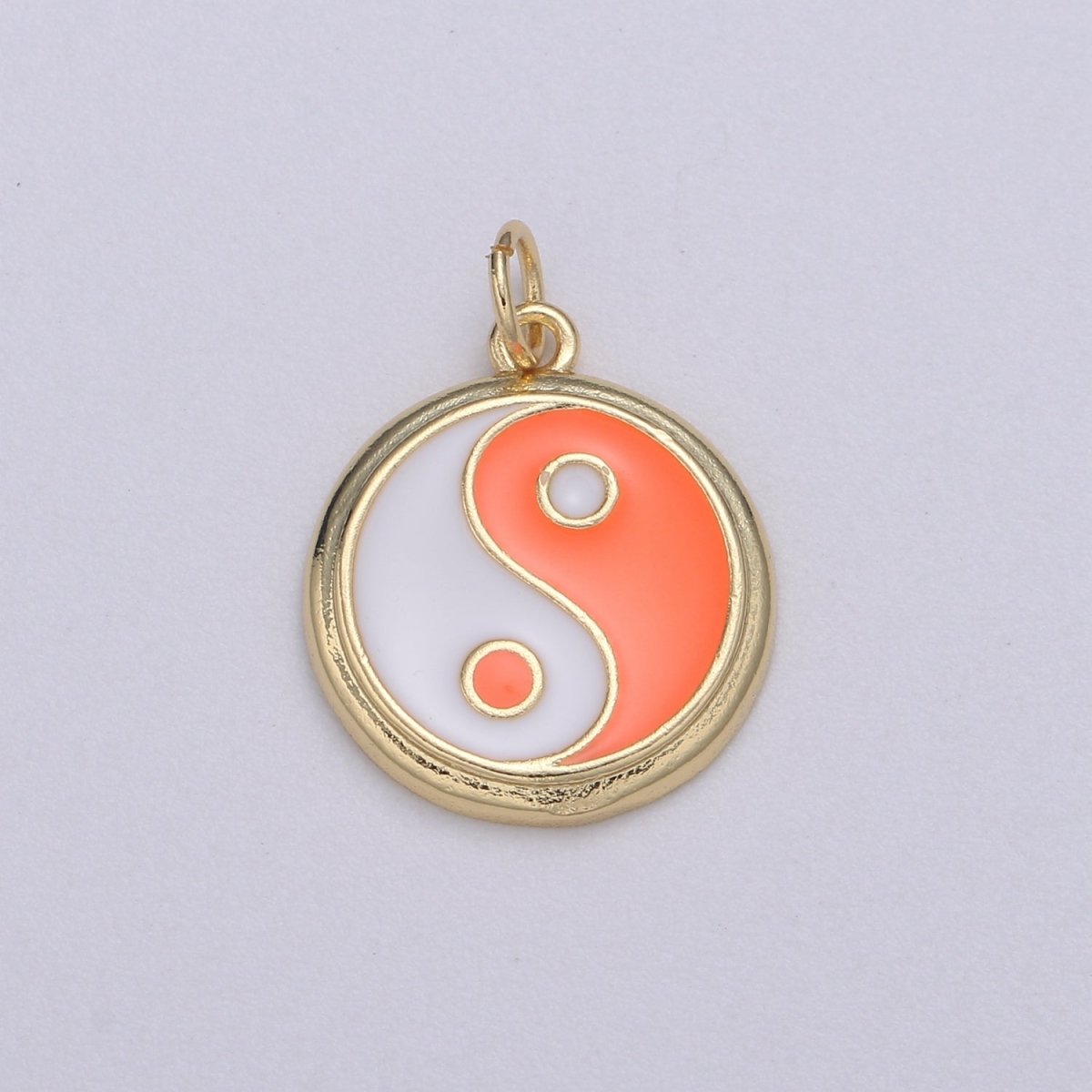 Gold yin yang charm, 14K Gold Filled Coin Charm Dainty Yin & Yang Charms for Bracelet Necklace Earring Component Colorful Enamel Pendant E-238 - E-246