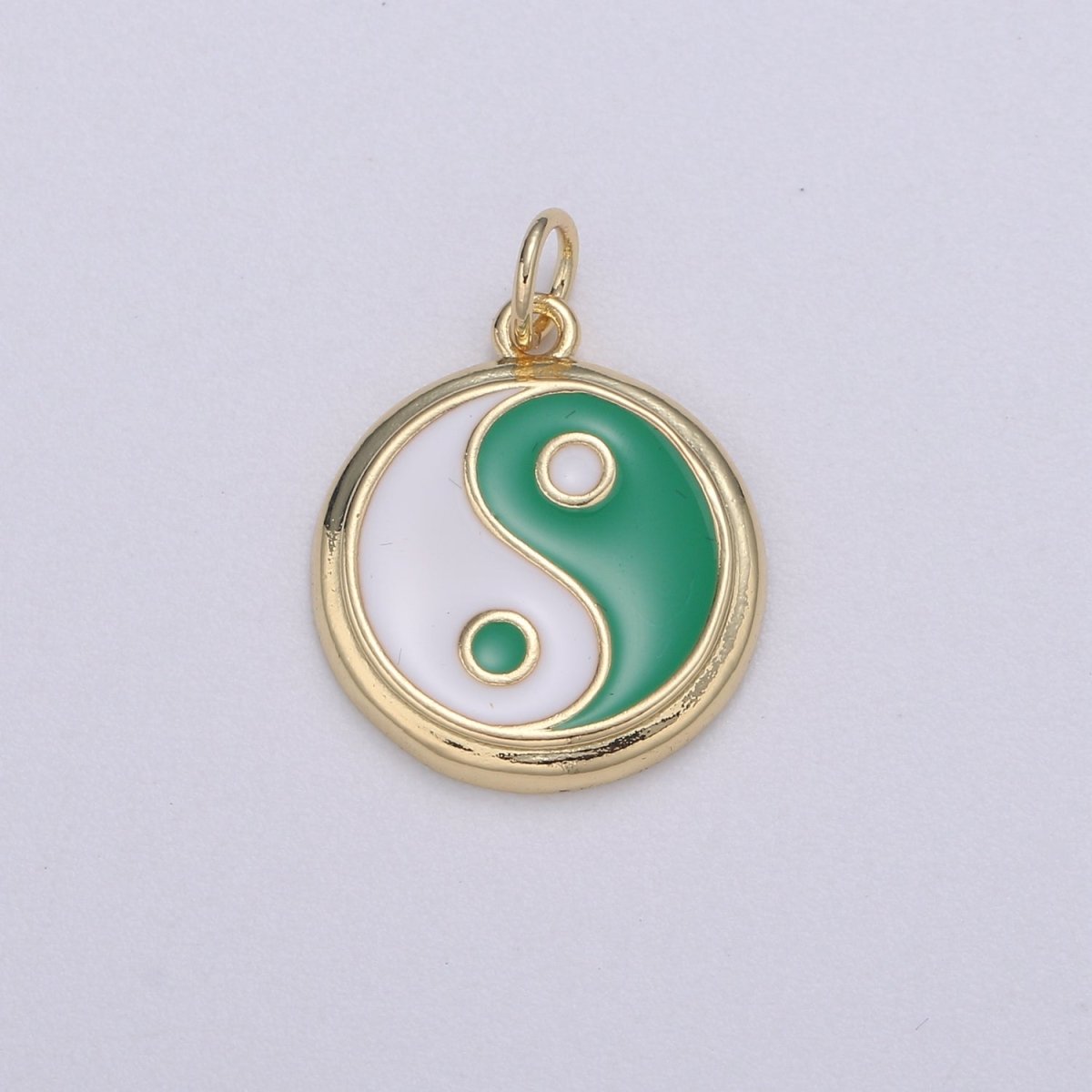 Gold yin yang charm, 14K Gold Filled Coin Charm Dainty Yin & Yang Charms for Bracelet Necklace Earring Component Colorful Enamel Pendant E-238 - E-246