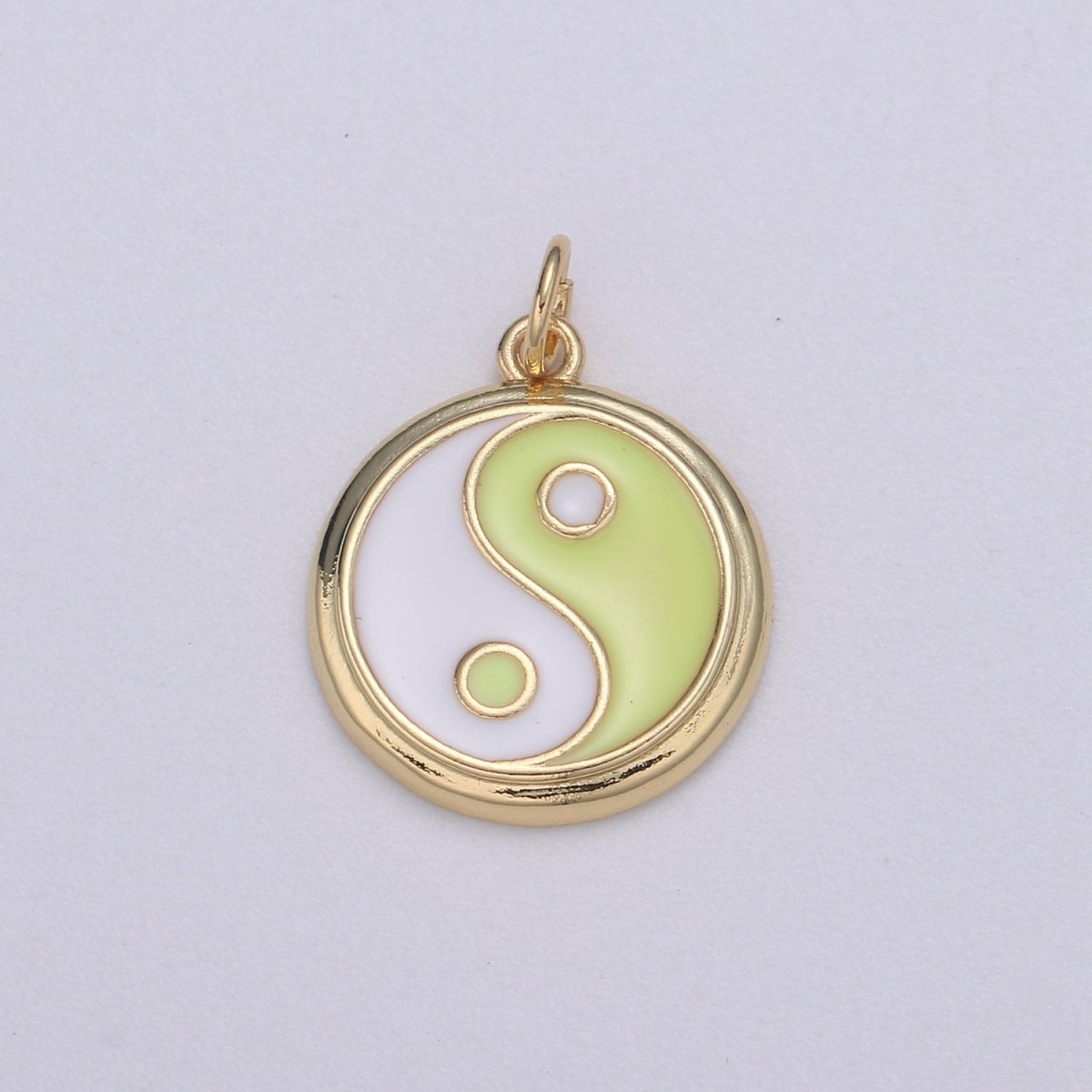 Gold yin yang charm, 14K Gold Filled Coin Charm Dainty Yin & Yang Charms for Bracelet Necklace Earring Component Colorful Enamel Pendant E-238 - E-246