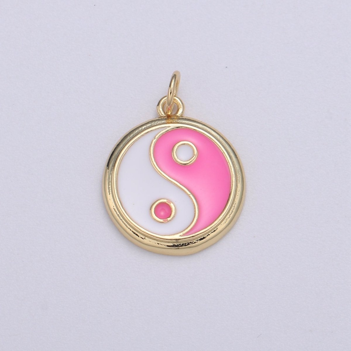 Gold yin yang charm, 14K Gold Filled Coin Charm Dainty Yin & Yang Charms for Bracelet Necklace Earring Component Colorful Enamel Pendant E-238 - E-246