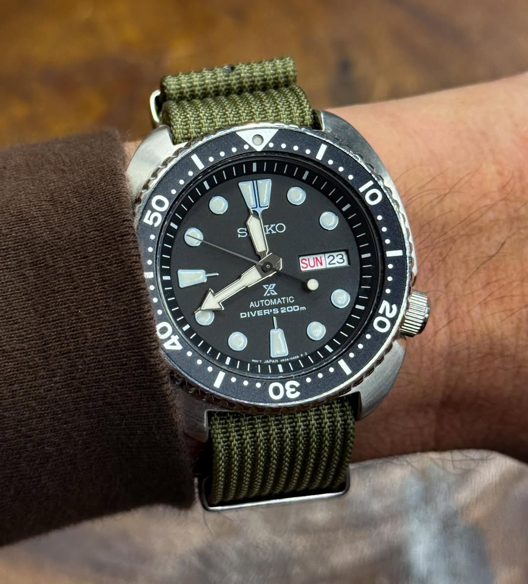 Army Green Woven Nylon Strap 24mm