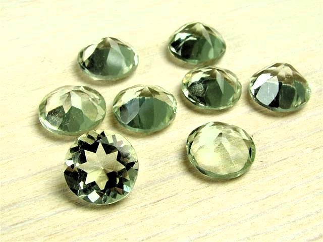Green Amethyst Prasiolite Round Cut Loose Gemstones Brazilian Natural AA