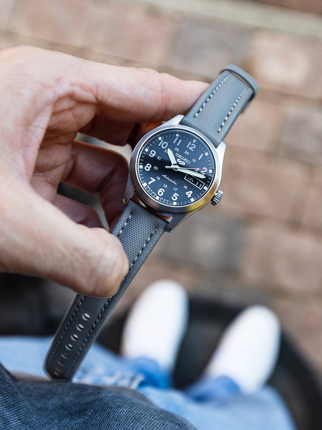 Slate Grey Sailcloth Strap 24mm