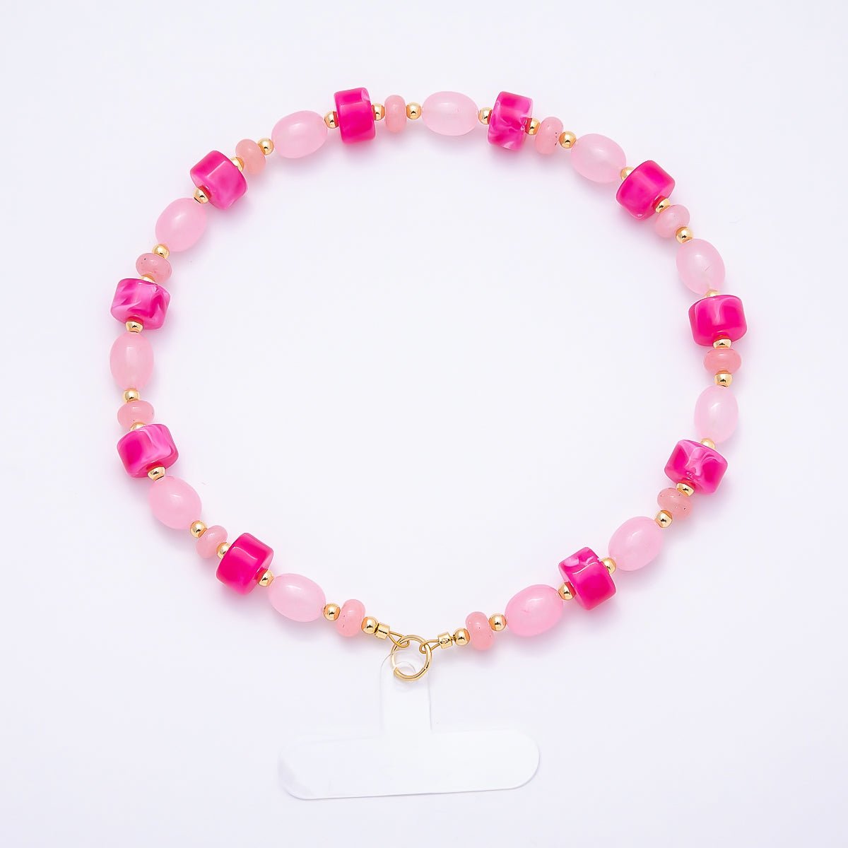 Handmade Green, Red, Pink, Grey, Blue Rondelle Gemstone Phone Lanyard Wristlet | WB-00332 ~ WB-00340