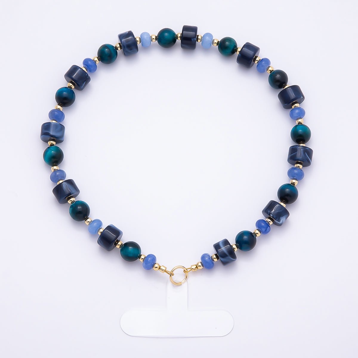 Handmade Green, Red, Pink, Grey, Blue Rondelle Gemstone Phone Lanyard Wristlet | WB-00332 ~ WB-00340