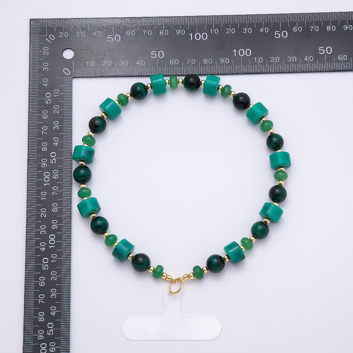 Handmade Green, Red, Pink, Grey, Blue Rondelle Gemstone Phone Lanyard Wristlet | WB-00332 ~ WB-00340