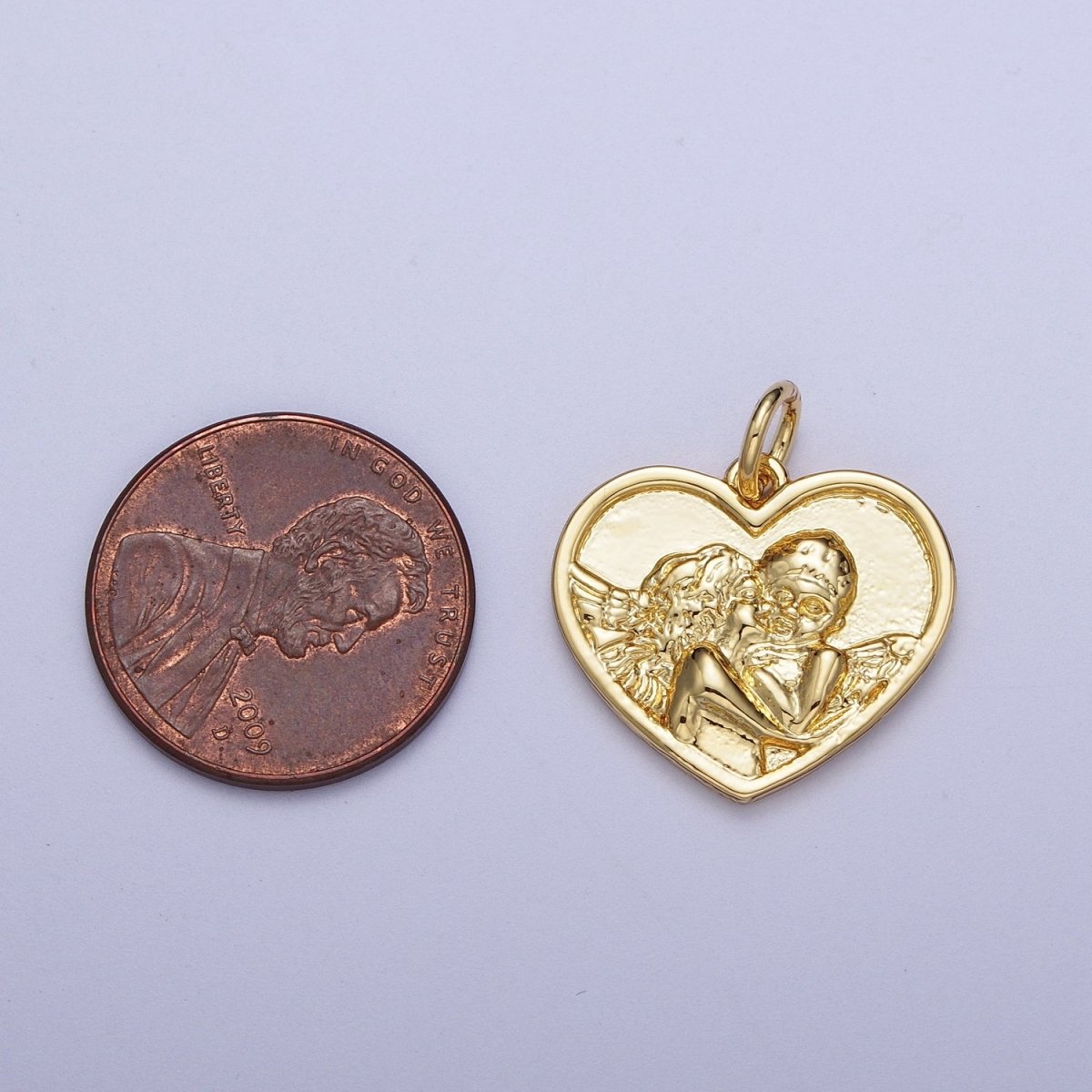 Heart Cherub Angel Charm for Bracelet Earring Necklace, Religious, Guardian Angel Cupid Pendant Valentine Day Inspired | X-729