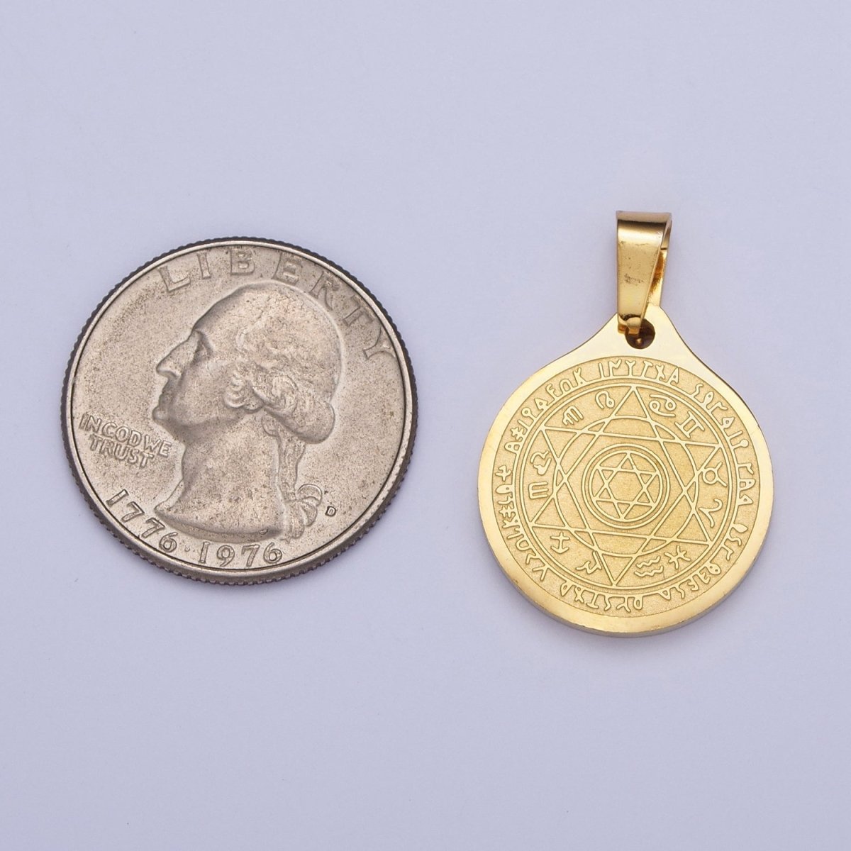 Hebrew Seven Archangels Raphael, Haniel, Michael, Gabriel, Tzafqiel, Tzadkiel, Samael Hebrew Medallion Pendant X-656