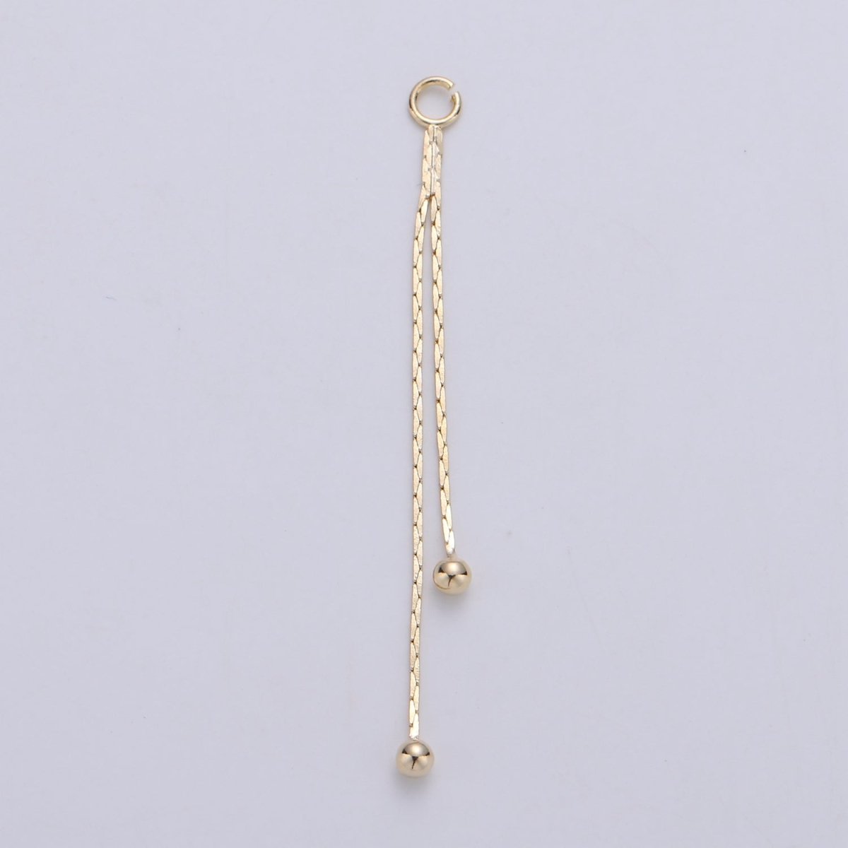 Hypoallergenic 44mm Gold Cobra Chain Beaded Double Strand Tassel Charm Supply Fringe Jewelry | K-420