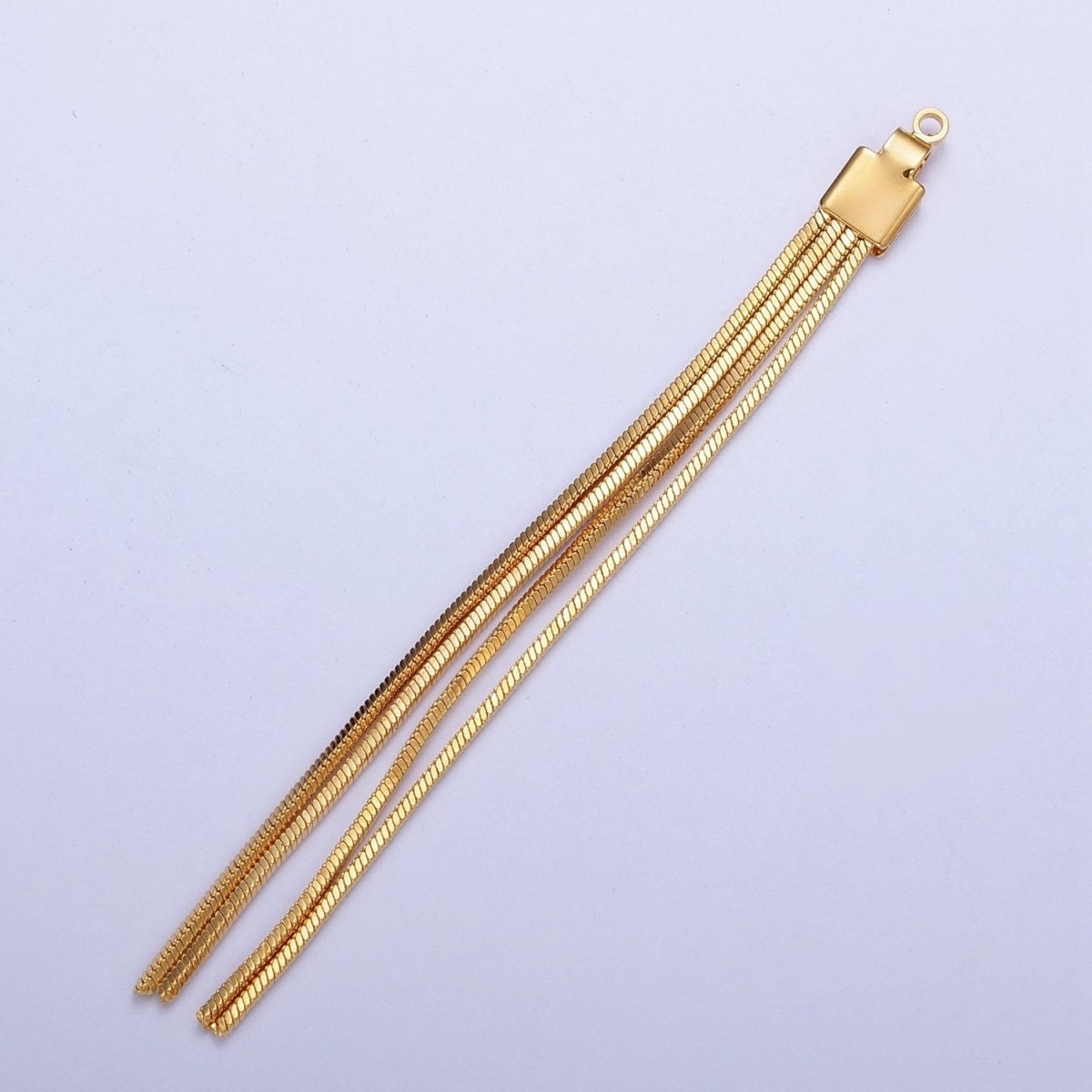 Hypoallergenic 66mm Gold Four Box Chain Tassels Charm, Jewelry Supply For DIY Making L-836