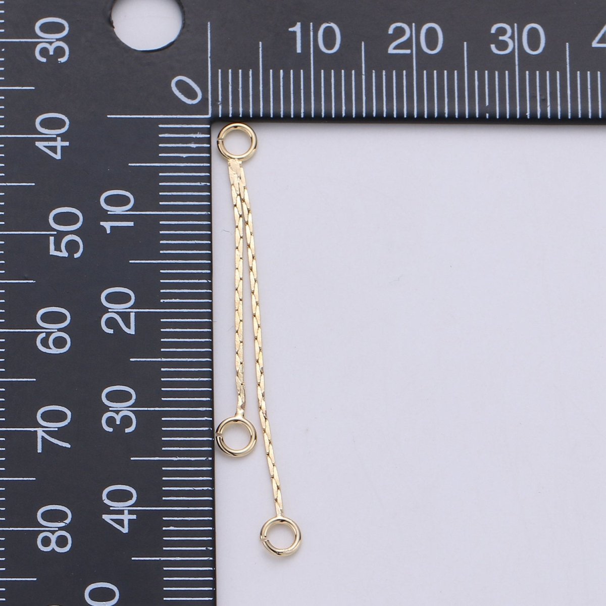 Hypoallergenic Gold Cobra Chain Double Loop Tassel Charm Supply | K-425