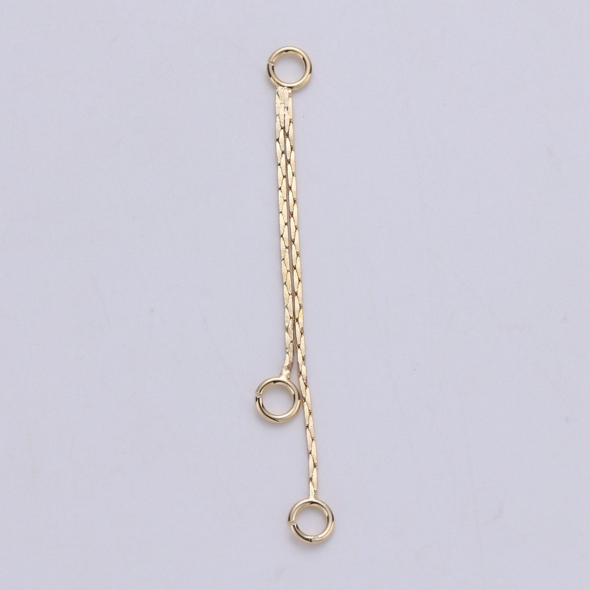 Hypoallergenic Gold Cobra Chain Double Loop Tassel Charm Supply | K-425