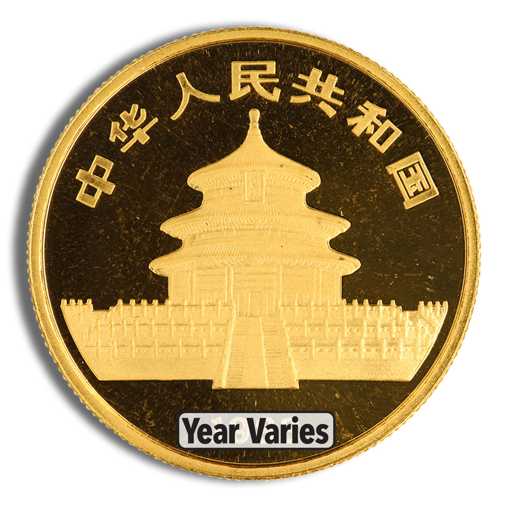 1/2 oz China Gold Panda - BU - Unsealed (Year Varies)