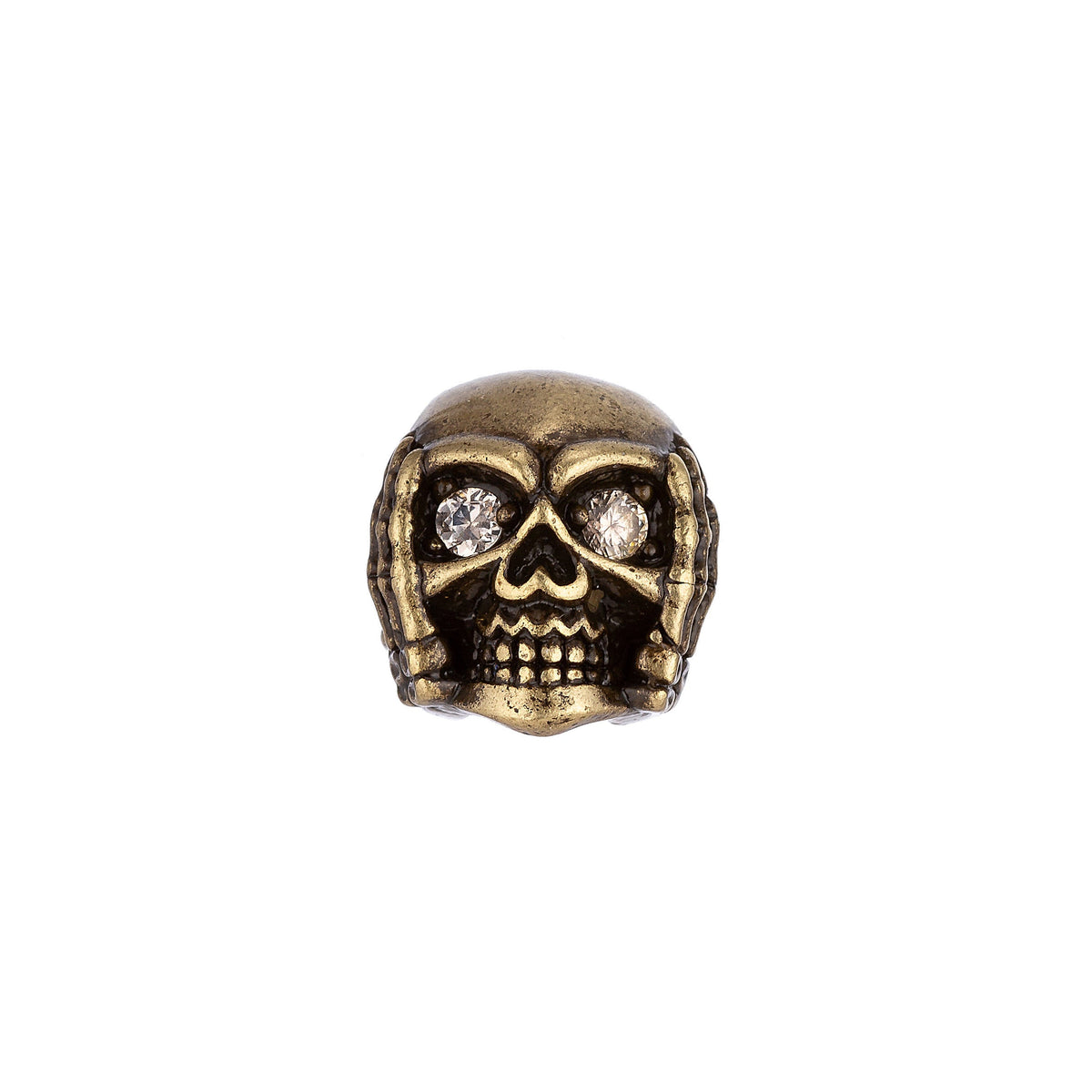 Gold Filled 10mm Antique Skull Head Spacer Bead | B-015
