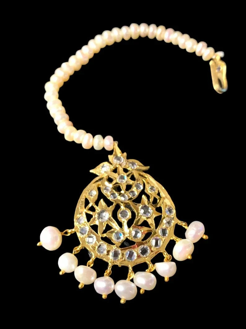 DJTK59  Lahar fresh water pearl  tika   ( READY TO SHIP )