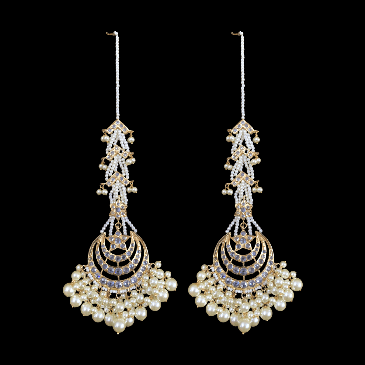 DJET38 Tahura earrings tika in pearls  ( READY TO SHIP )