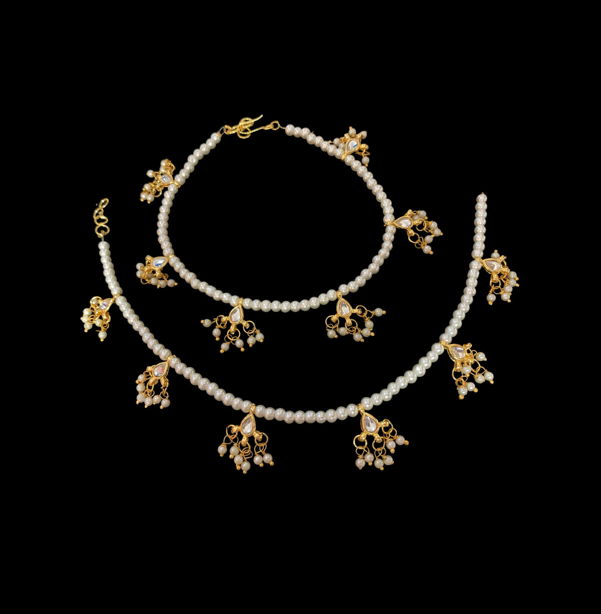 Kundan and pearl Payal ( READY TO SHIP  )