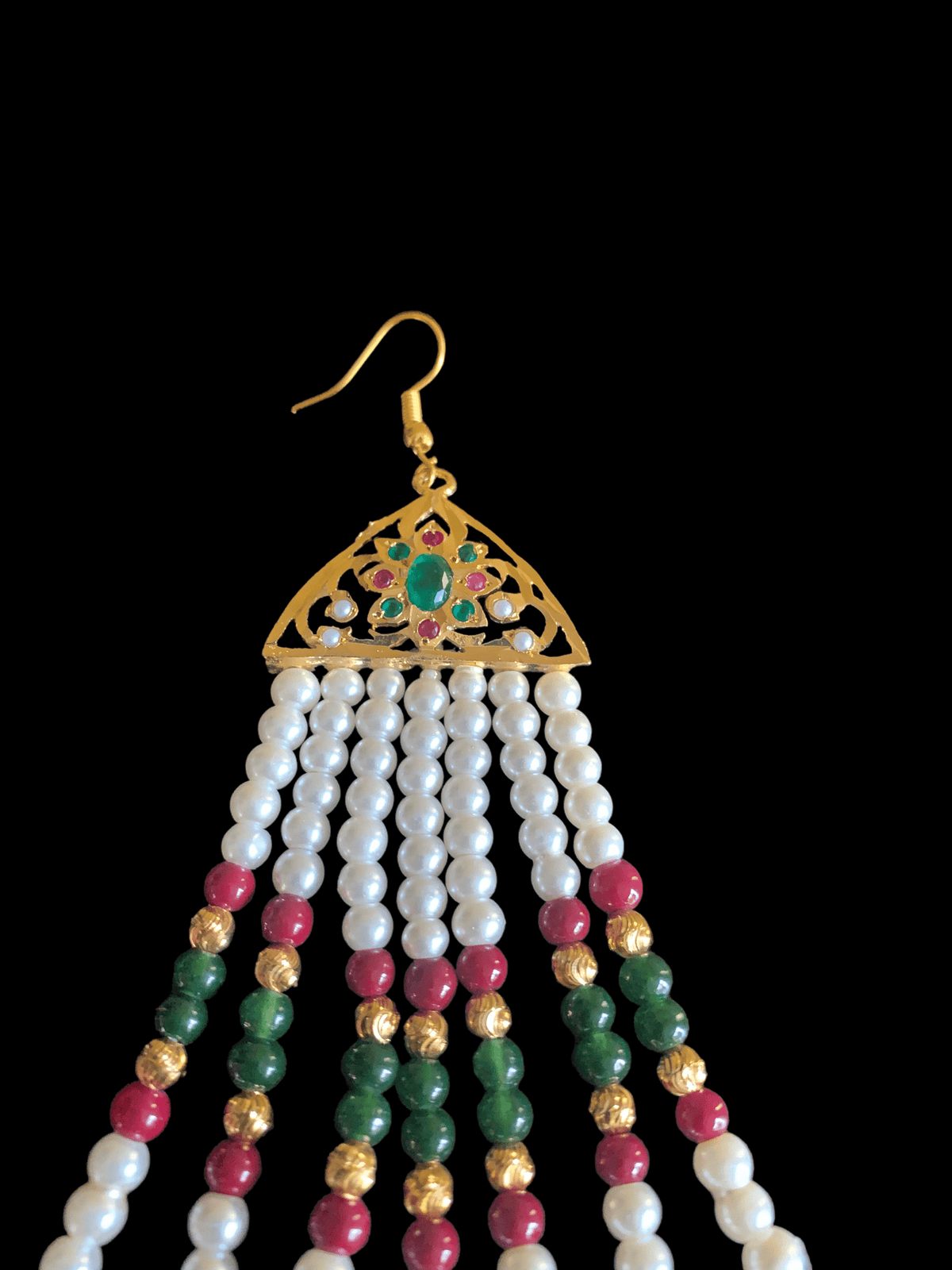 DJHR34  ASMITA jhoomar in ruby emerald  ( READY TO SHIP)