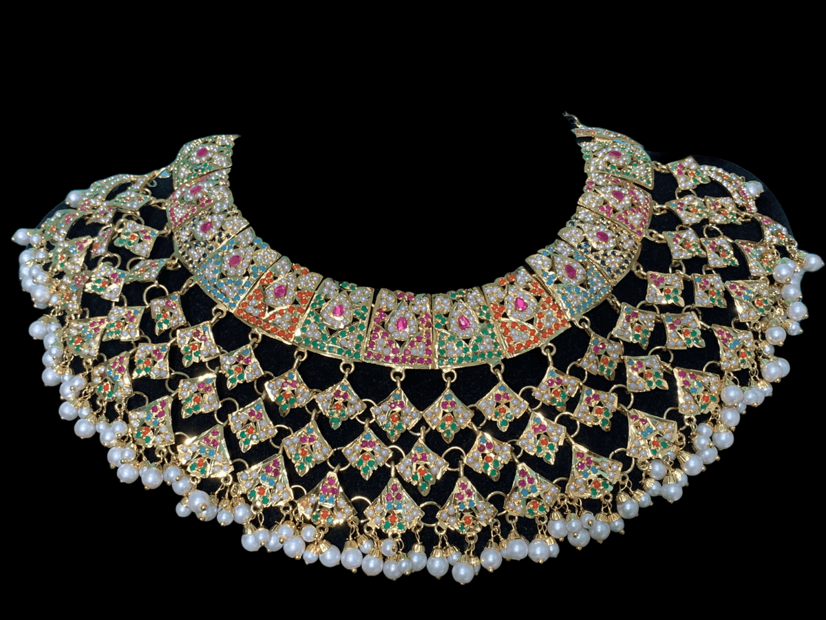 BR91 Hunza Navratan  jadau bridal set   ( READY TO SHIP )