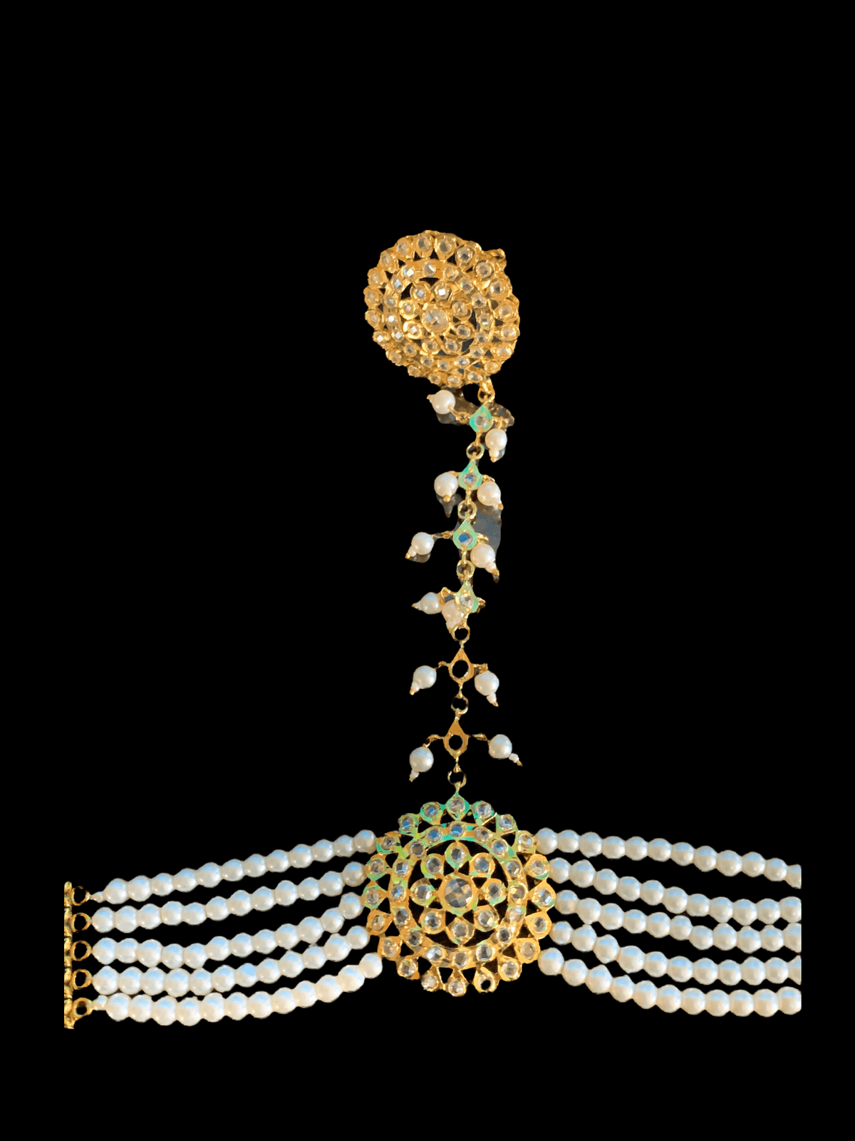 HP12 Trikha haath Phool (pearls  )  -ONE PAIR( SHIPS IN 4 WEEKS  )
