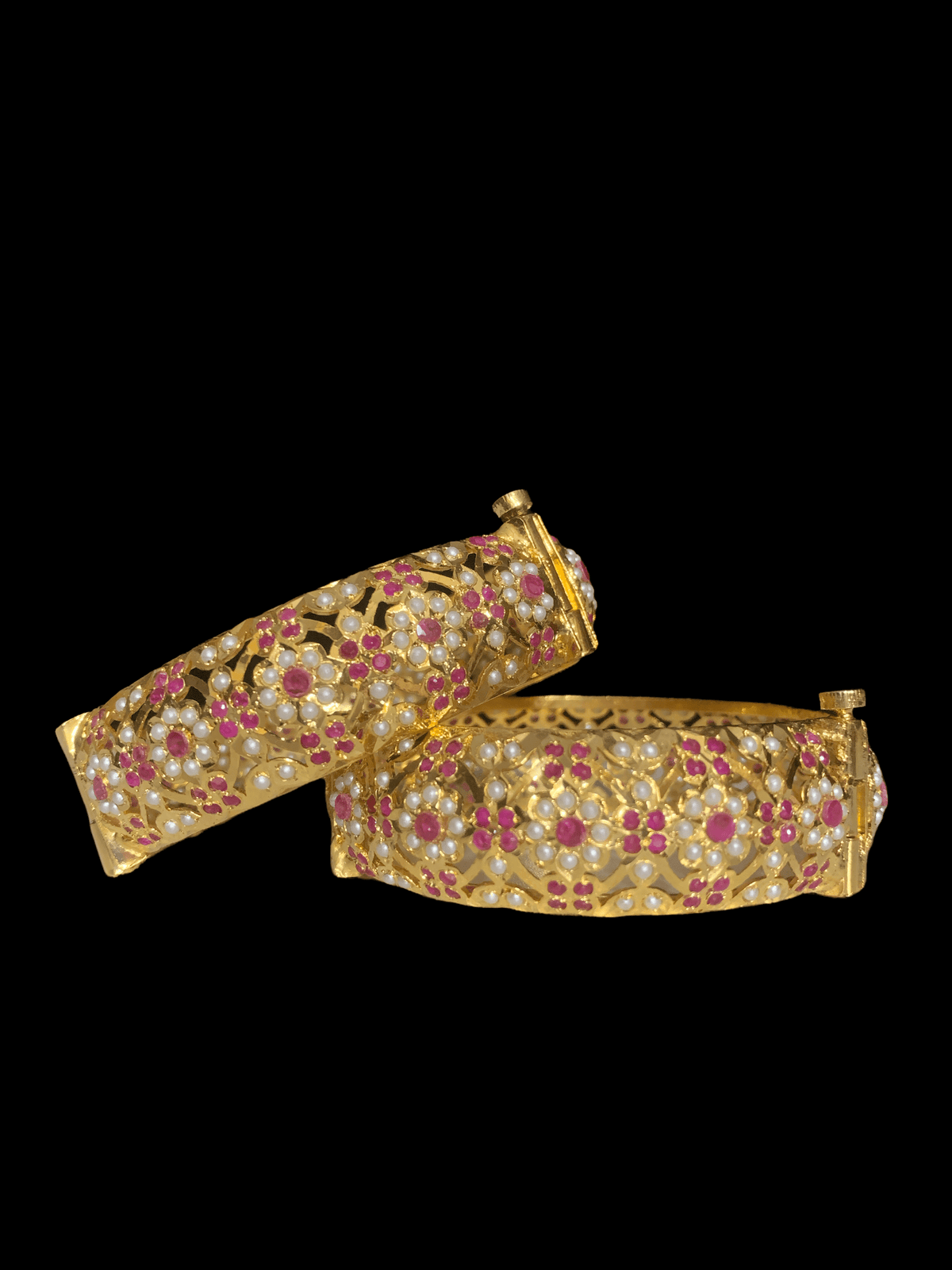 B8 Shibra bangles in ruby  one pair   ( READY TO SHIP )