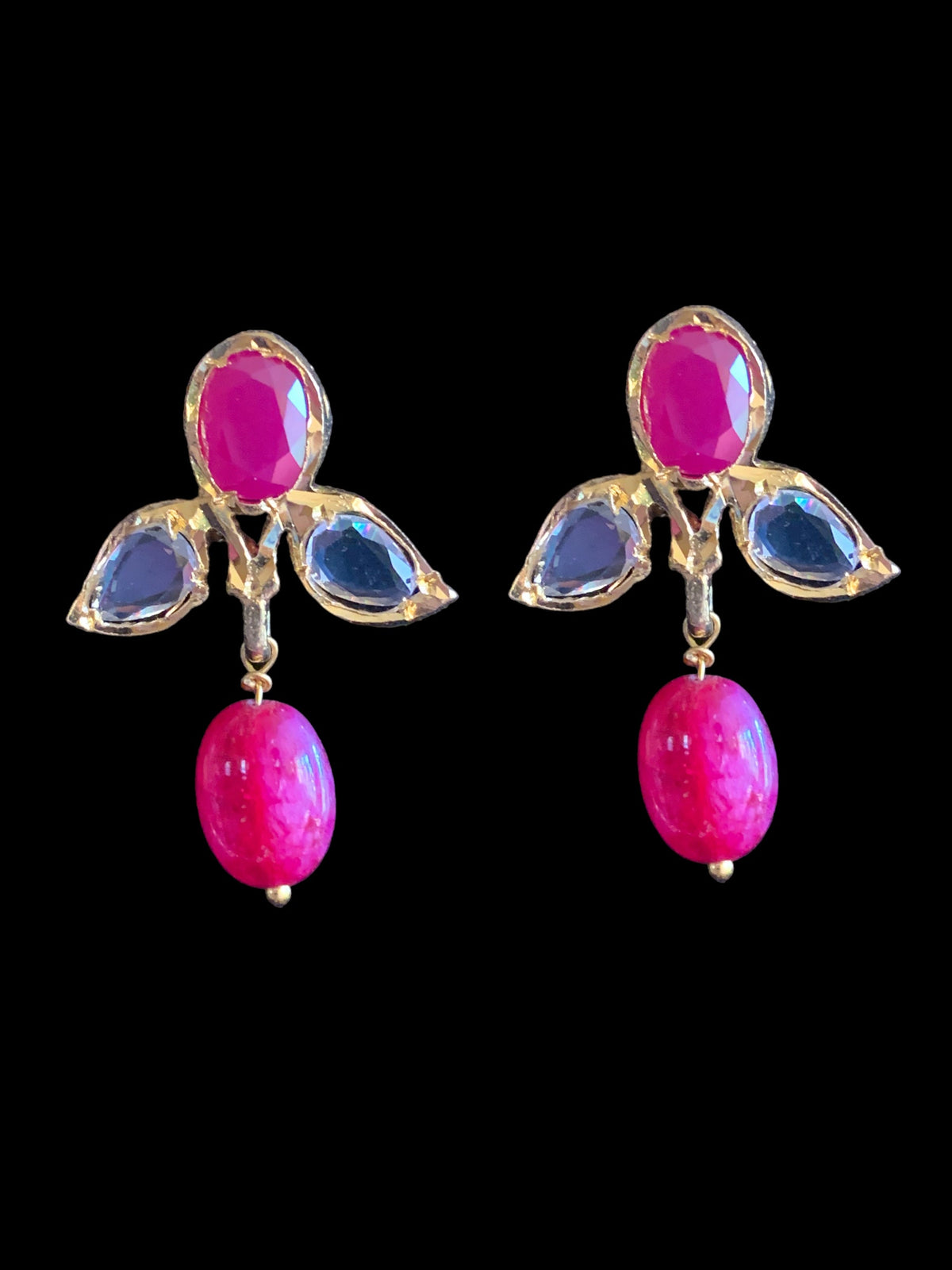 ZAFRIN gold plated silver necklace set in ruby (  SHIPS IN 5 WEEKS )