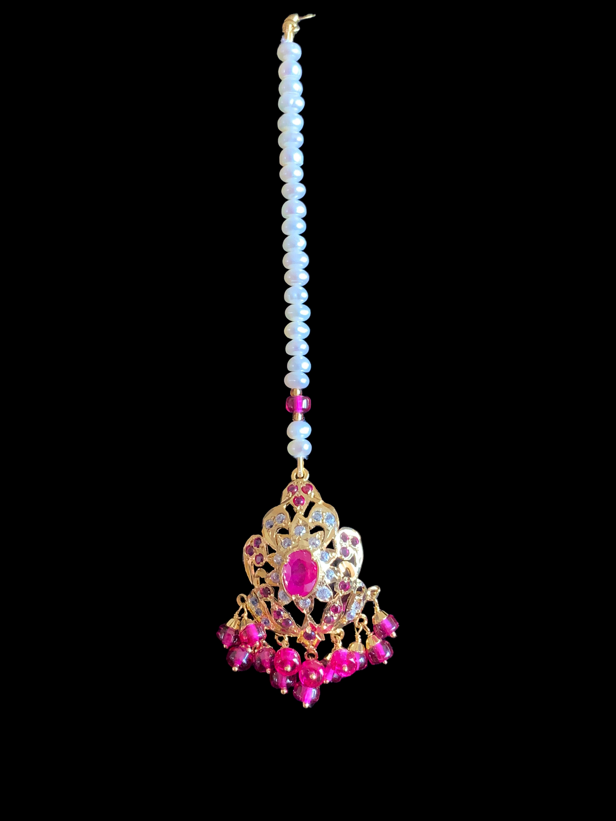 MAHNOOR gold plated silver Rani haar in rubies ( READY TO SHIP )