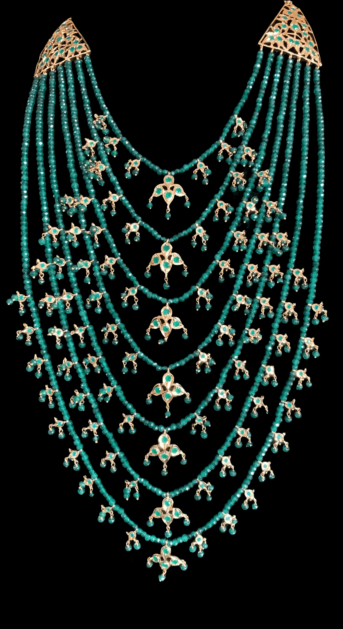 SAT29 Insia bridal satlada in green  beads ( SHIPS IN 4 WEEKS )